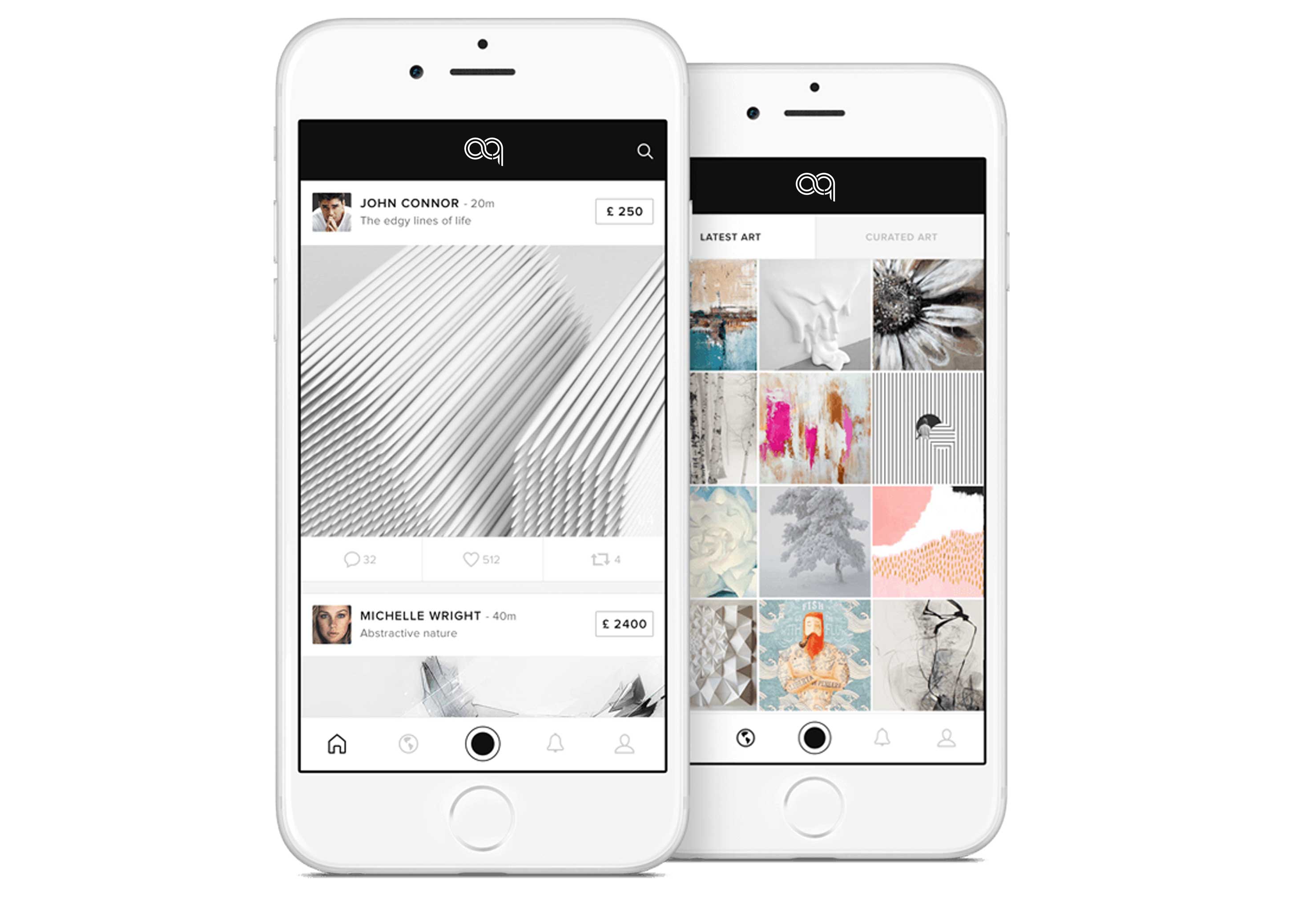 social art app desktop, mobile UI design