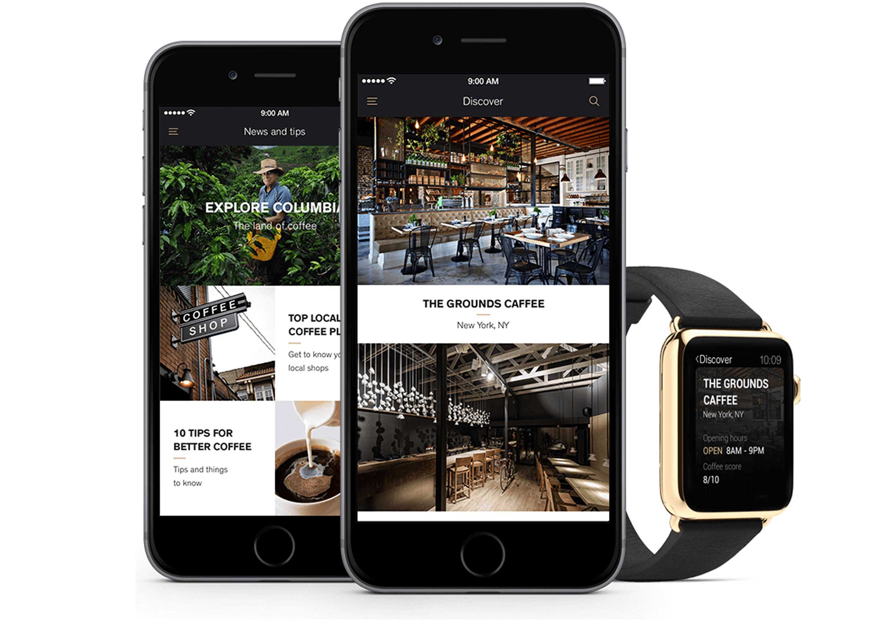 social coffee app desktop ui design
